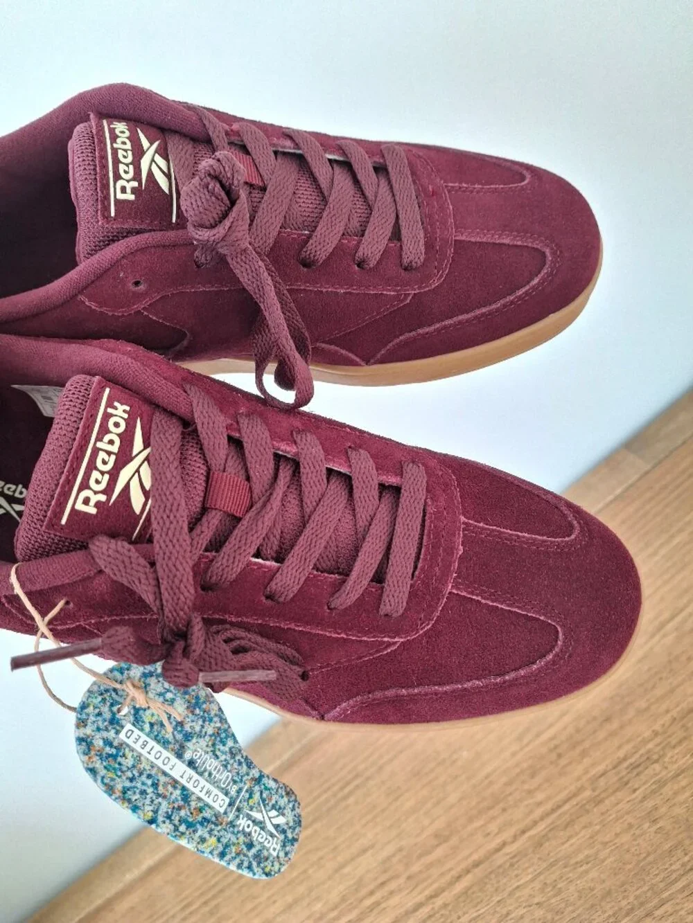 (New) Reebok – Forte Lounger Double Up Suede Sneakers (Black Cherry) – Women 8.5